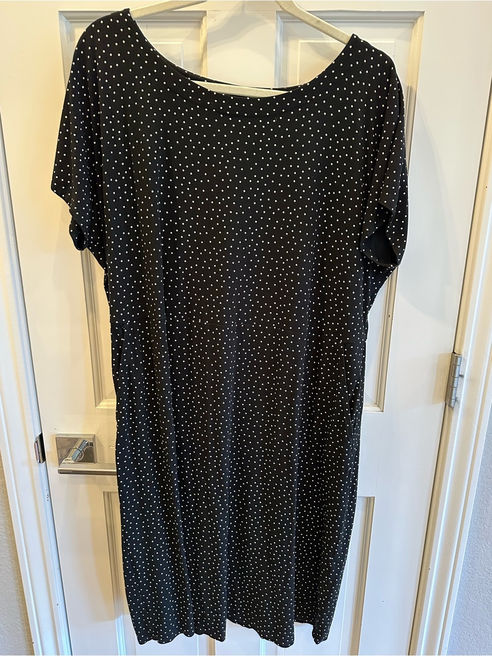 Black Polka Dot J.Jill Women’s Dress with Front Pockets